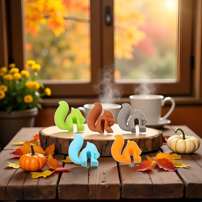 5 Pzas soporte té forma ardilla silicona