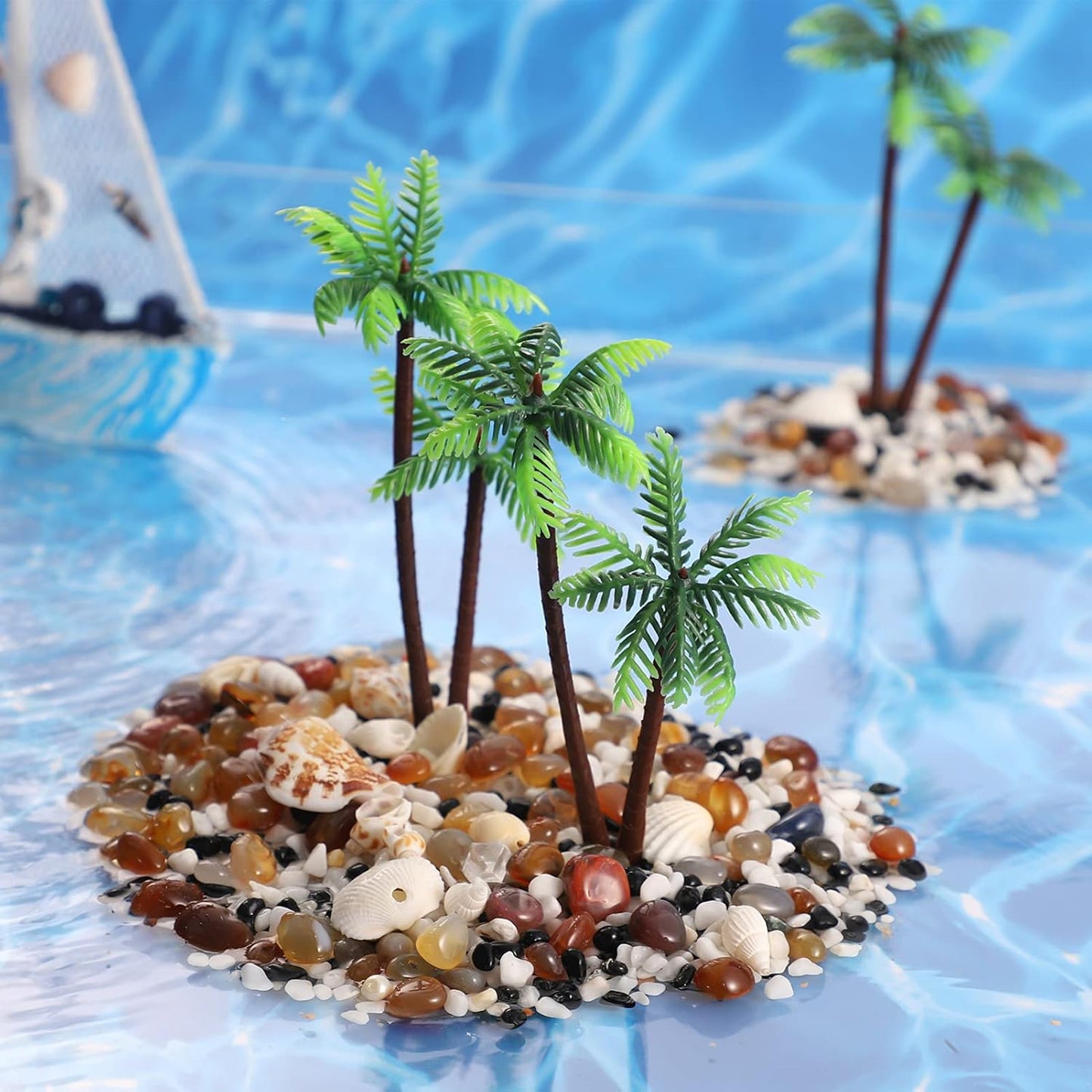 5 Mini Palmeras Plástico Accesorios Playa Decoración Hogar Oficina