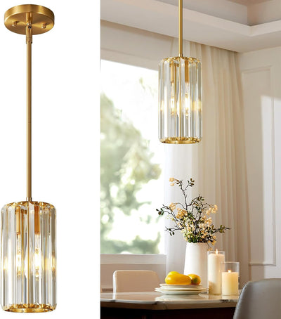 Lámpara colgante dorada moderna mini candelabro 1 luz