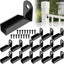 16 Soportes Valla Acero Carbono Negro para Rieles 1x1pulg
