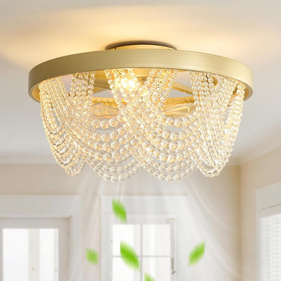 Ventilador techo enjaulado cristal 20pulg con luz control remoto