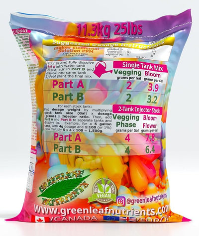 Fertilizante hidropónico 2 partes A NPK 5-12-26