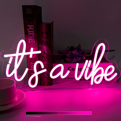 Letrero Neón It's a Vibe LED Rosas para Hogar Bar