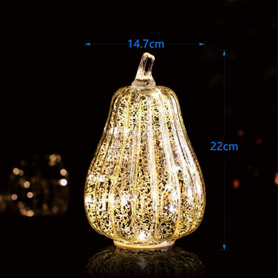 Luz LED calabaza color plateado con pilas