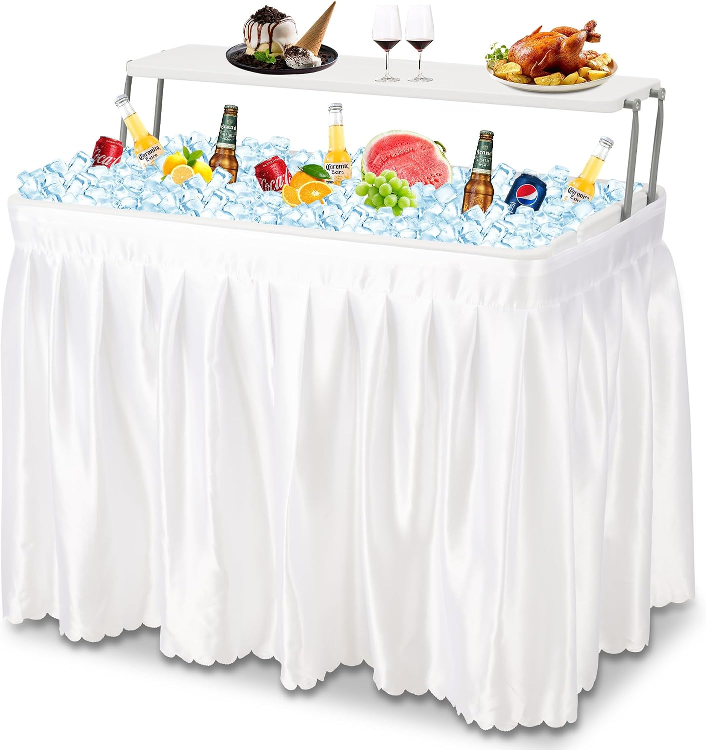 Mesa enfriadora plegable 4ft con drenaje y estante