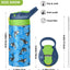 Botella agua doble pared con pajilla para niños 12oz