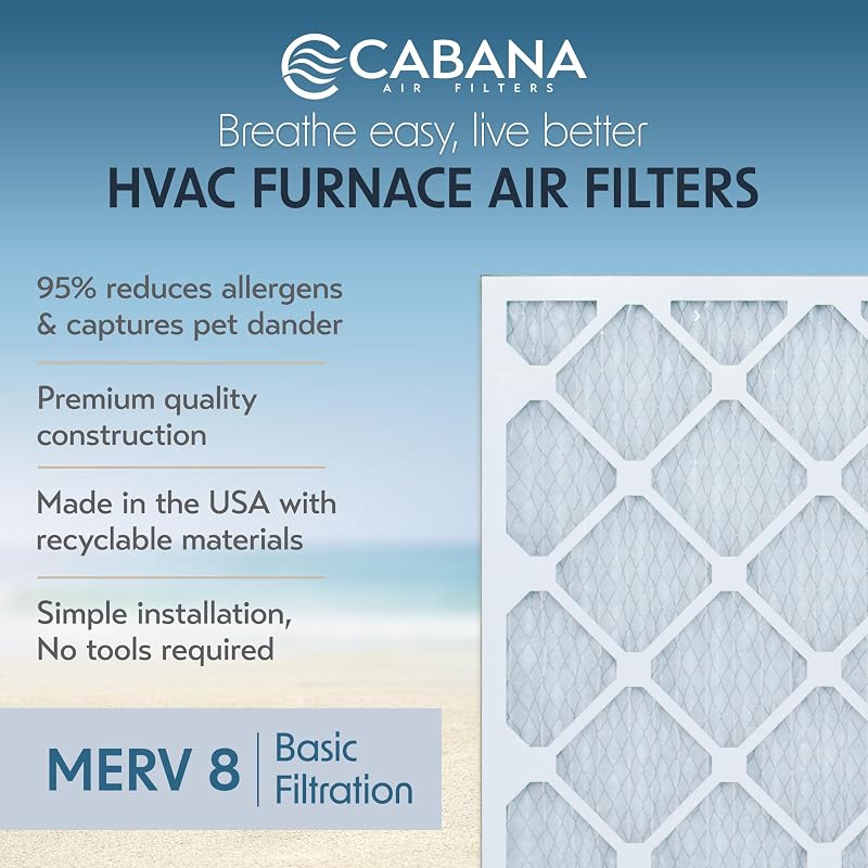 6 Filtros Aire MERV 8 para Horno CA 20x20x1pulg Hogar