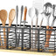 Soporte utensilios cocina 4 compartimentos madera estilo rústico