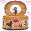 Caja joyería musical en forma de caballo ovalada
