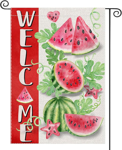 Bandera verano jardín sandía doble cara decoración