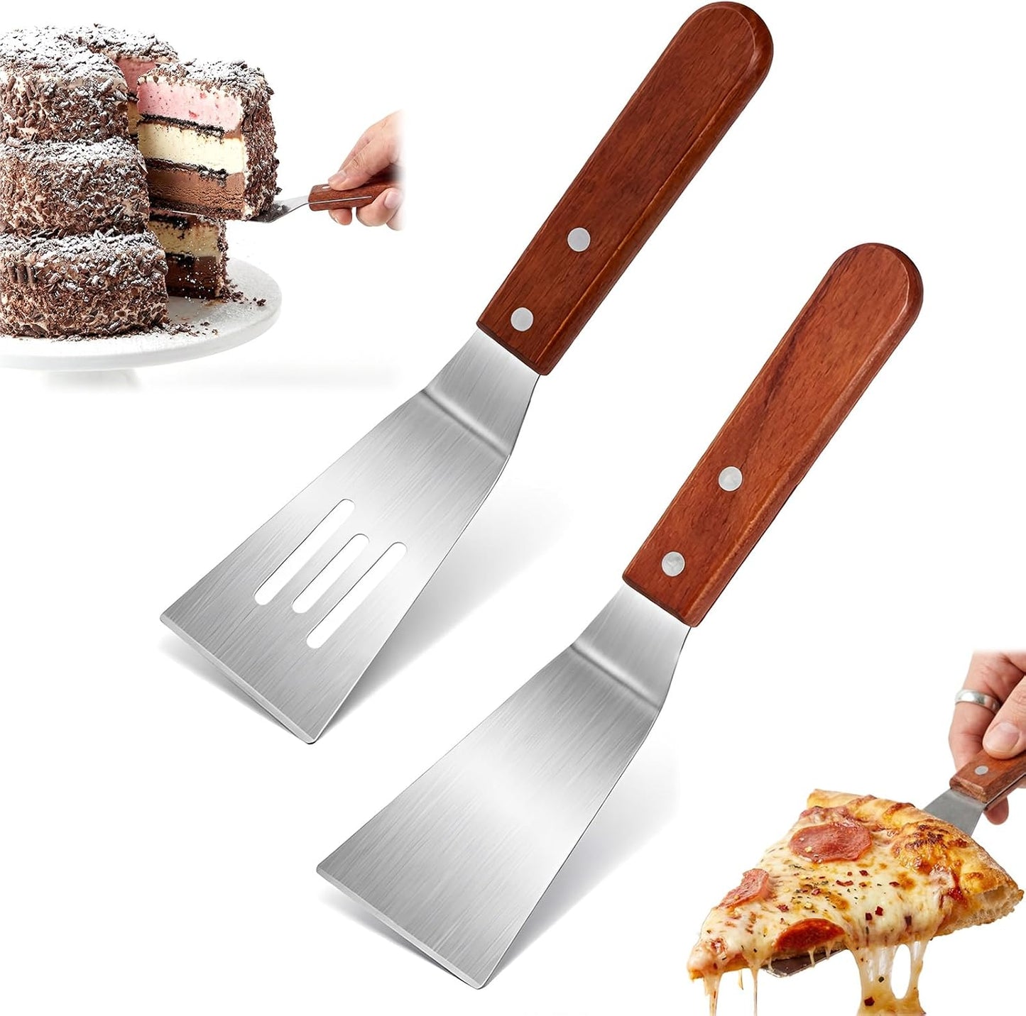 2 Espátulas Acero Inox para Servidor Cortador Pasteles