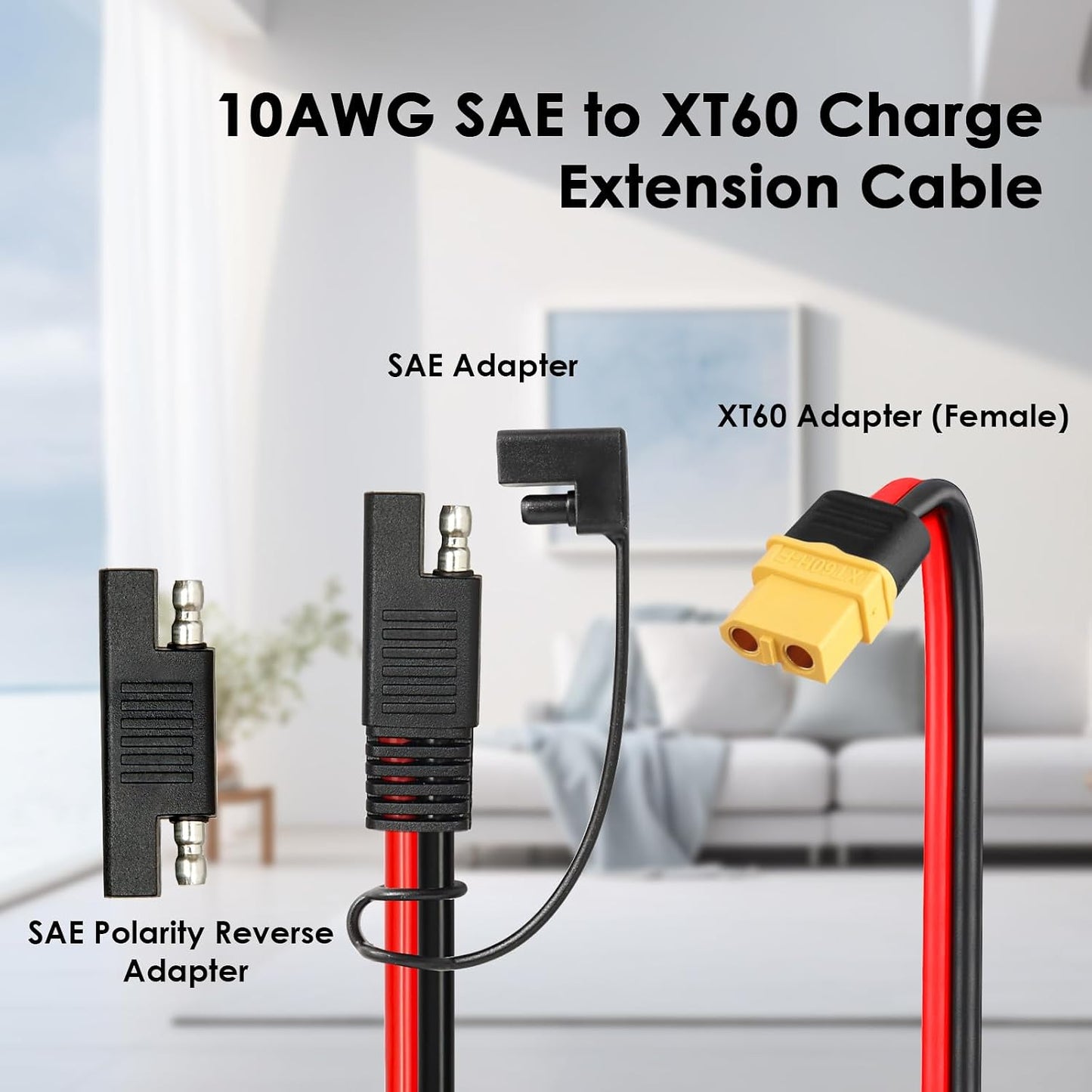 Cable extensión SAE a XT60 15ft con adaptador inverso