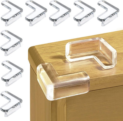 10 Protectores Esquina Bebé Transparentes para Muebles
