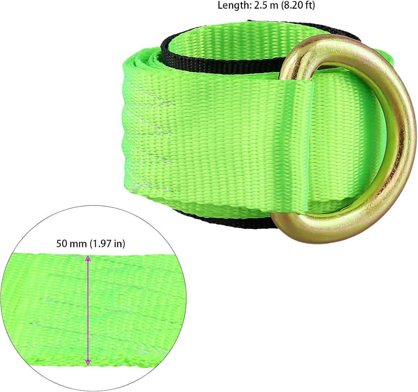 4 Correas Remolque 2pulg x8.2ft Anillo Amarre Auto Grúa