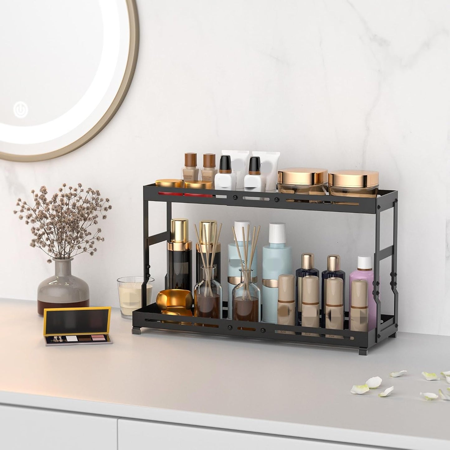 Estantería metal ajustable encimera 2 niveles cocina baño