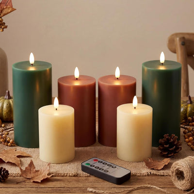 6 Velas LED Sin Llama 4-6pulg Control Remoto Temporizador
