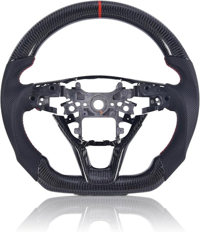 Volante fibra carbono Honda Accord 18-22 cuero perforado