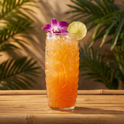 6 Vasos Tiki Vidrio Doble Anticuado 20oz para Mai Tai