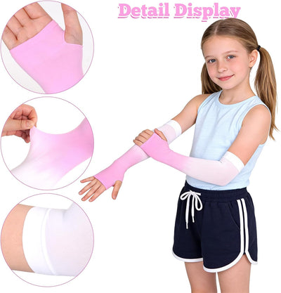 4 Pzas Mangas UV Protección Solar Niños Deportivas Transpirables