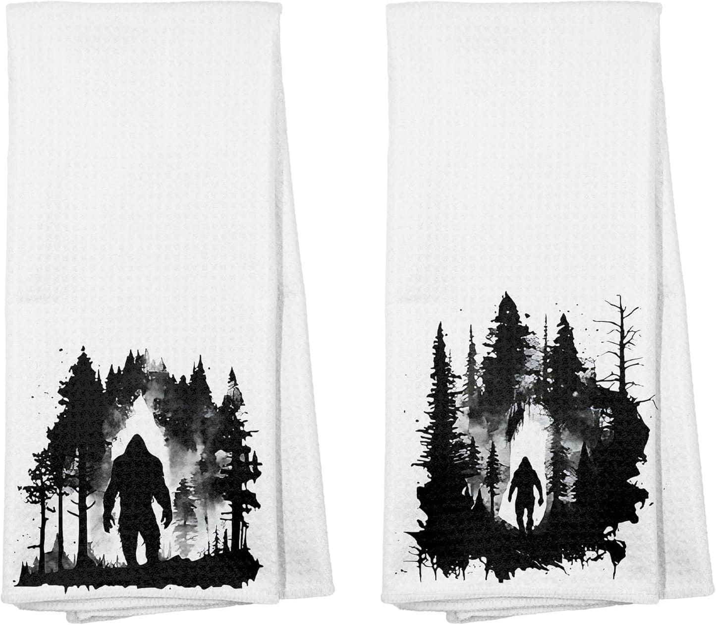 Juego de 2 toallas de cocina Bigfoot Sasquatch divertidas