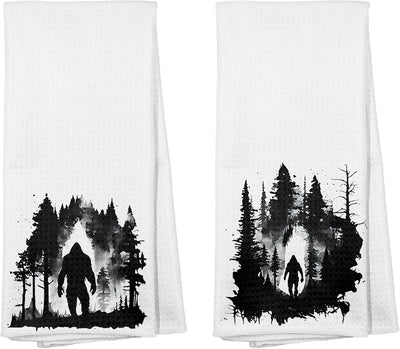 Juego de 2 toallas de cocina Bigfoot Sasquatch divertidas