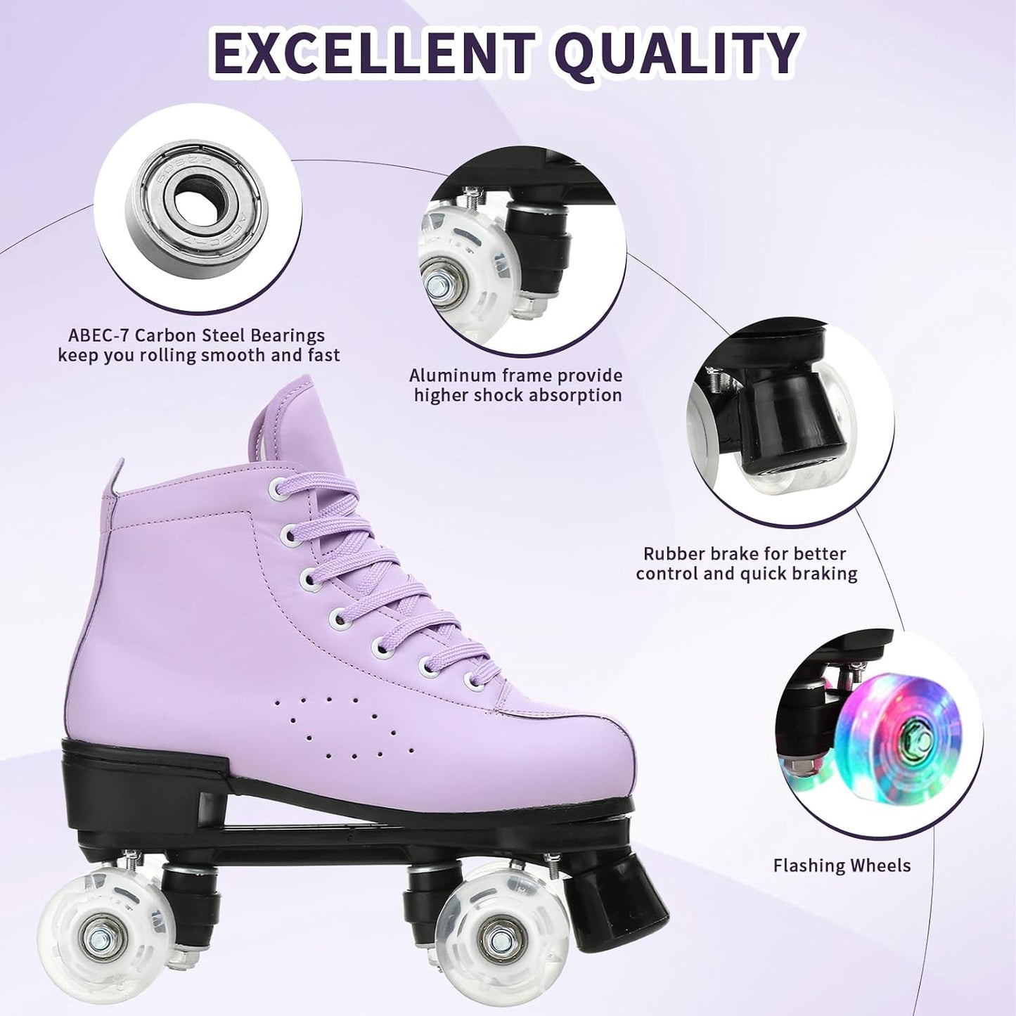 Patines Derby mujer ruedas iluminadas ajustables exteriores