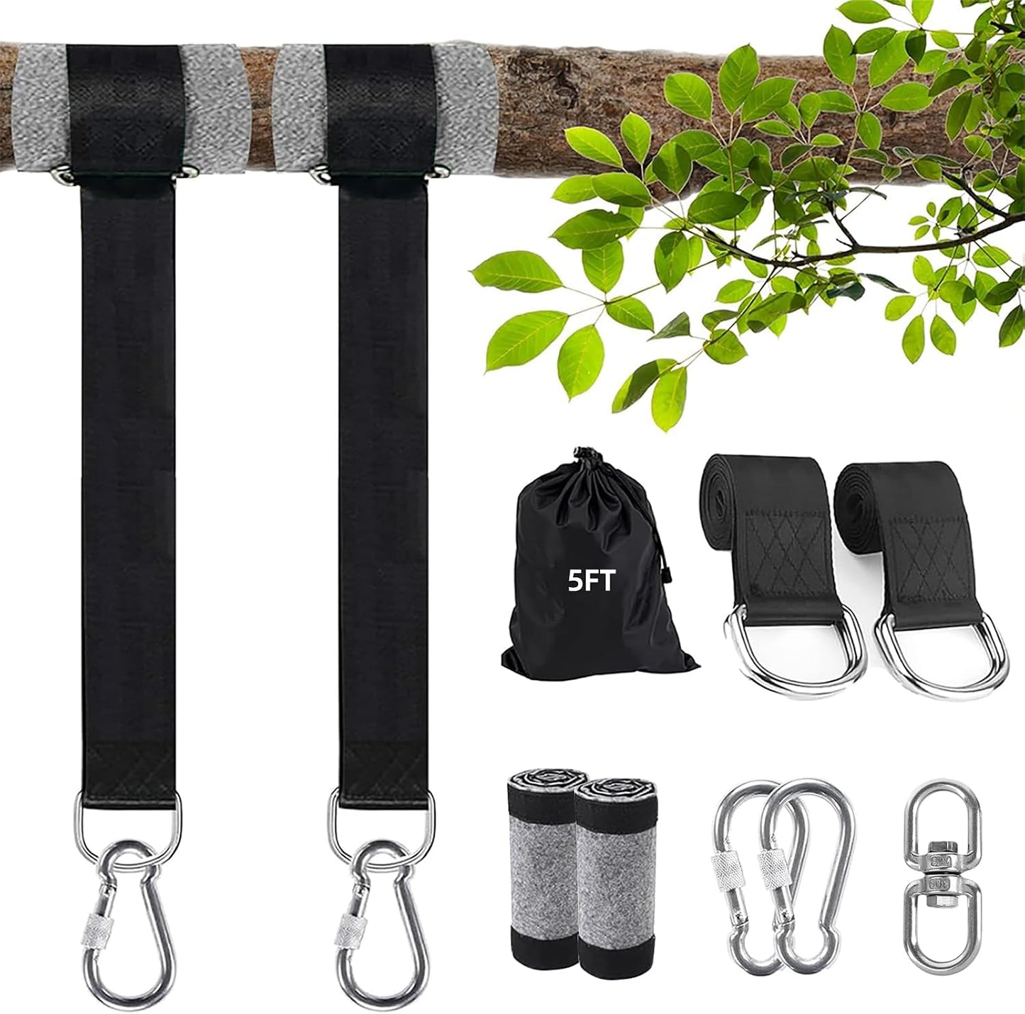 Kit 2 correas colgantes para árbol 2000lb con mosquetones