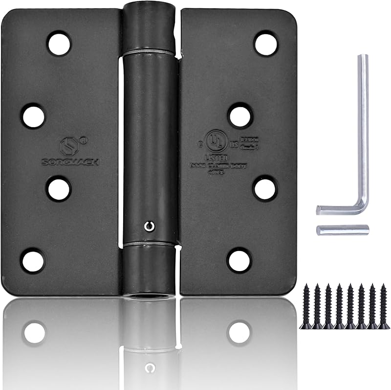 3 Pzas Bisagras Cierre Automático 4x4pulg Negro Mate
