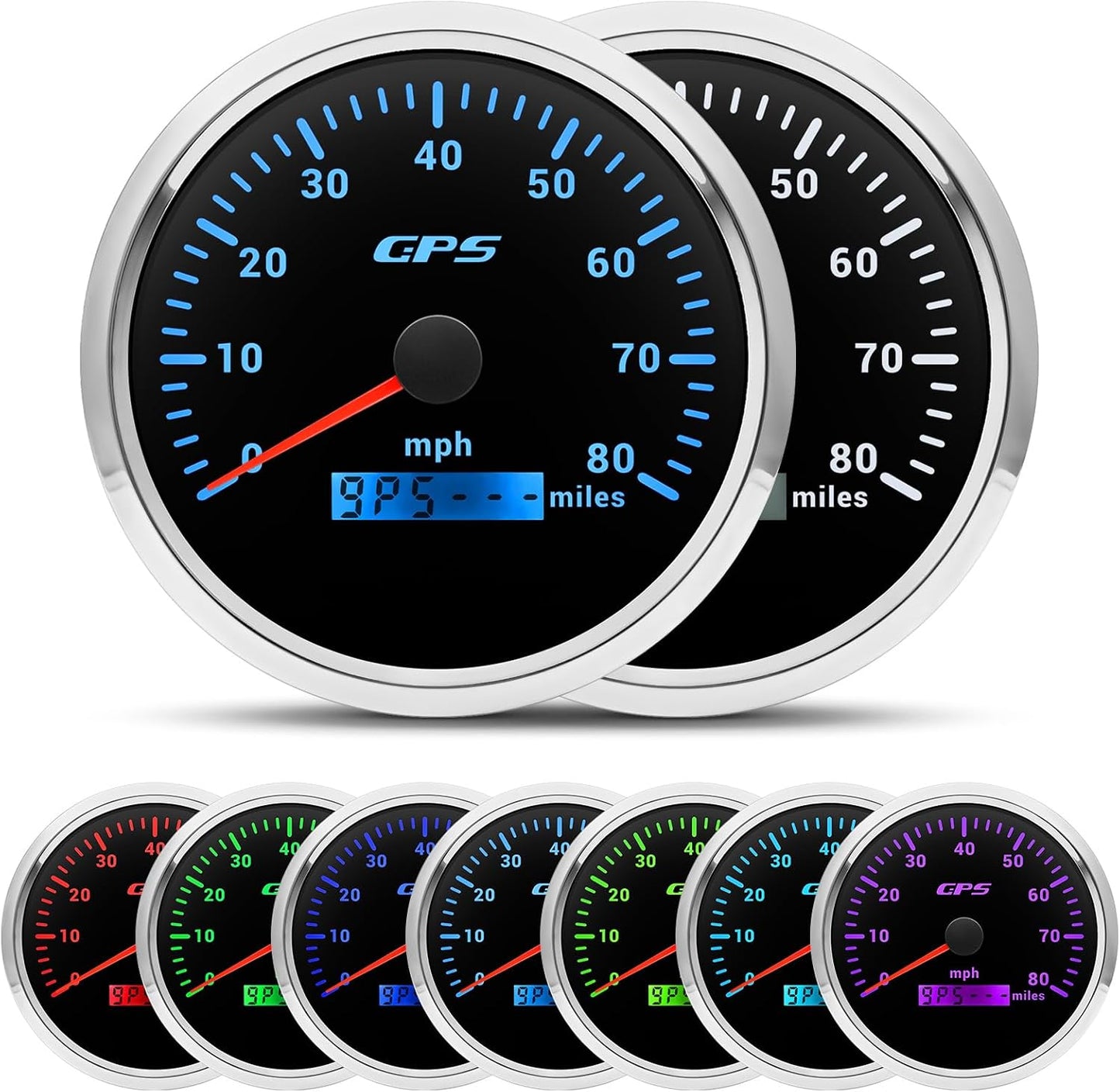 Velocímetro GPS embarcación 110mm 80MPH antena marino negro