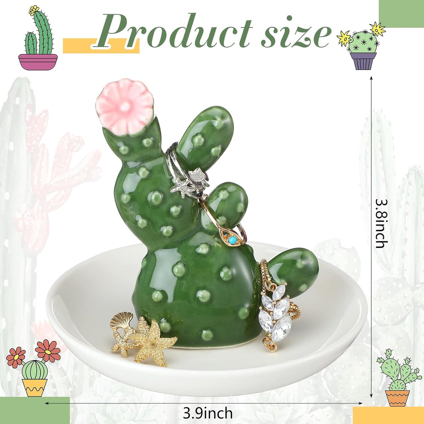 Soporte anillos cerámica mujer decoración tropical