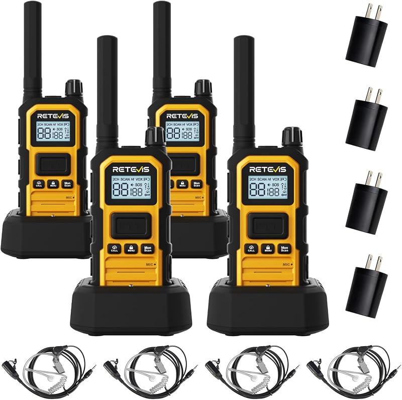 Walkie Talkies IP67 impermeables con auricular pack 4