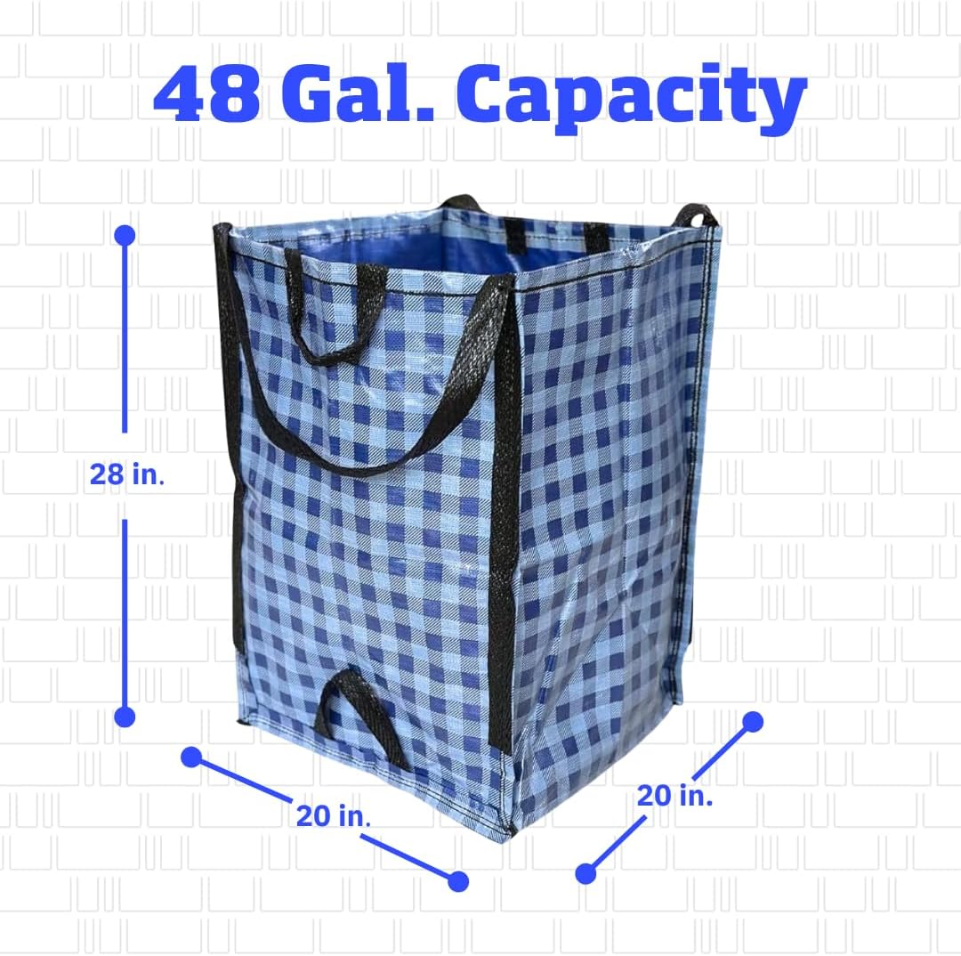Bolsas reutilizables autoportantes 48gal jardín hogar azul