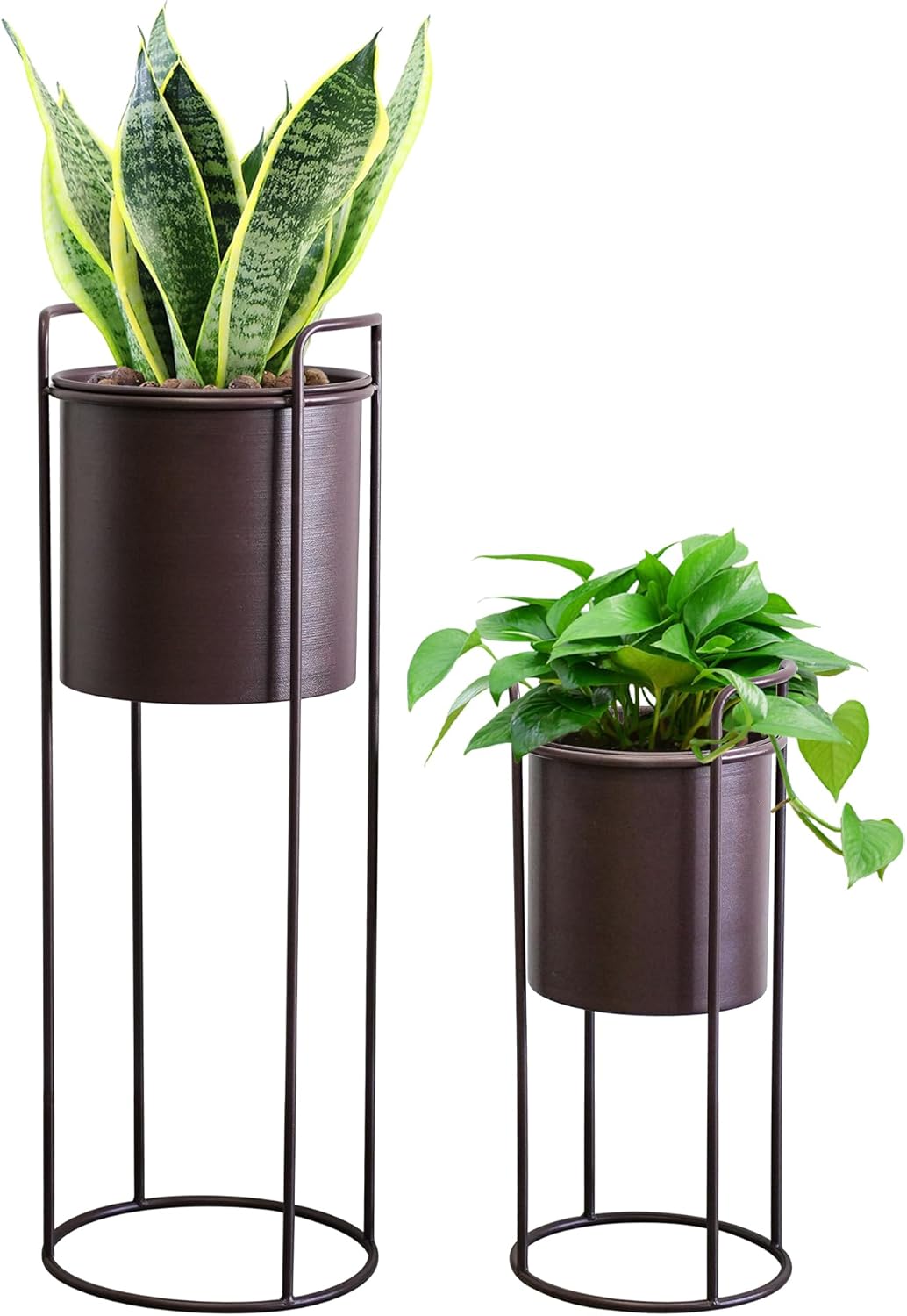 Set 2 Macetas Metal para Plantas Interiores 28x18pulg