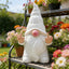 Estatua gnomo pájaro doble blanco 4.7pulg decoración patio