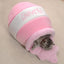 Cama gato forma tarro miel suave con esponja rebote cojin rosa