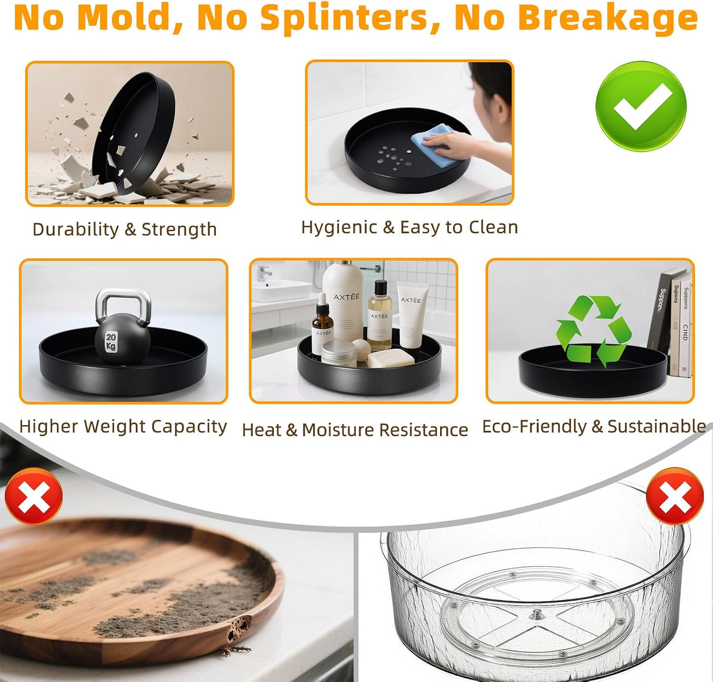 Organiz. metal giratorio 10" para cocina baño
