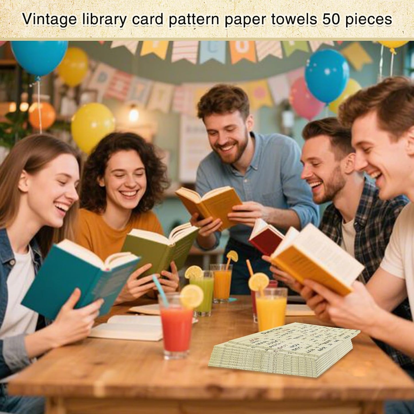 Servilletas papel biblioteca 50uds con fecha vencimiento