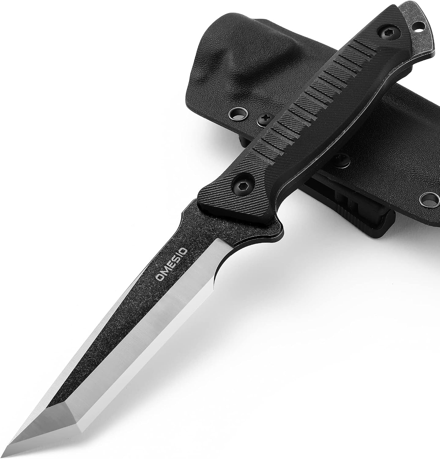Cuchillo supervivencia acero 420 G10 funda Kydex negro