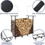 Estante leña 4ft ajustable madera metal interiores