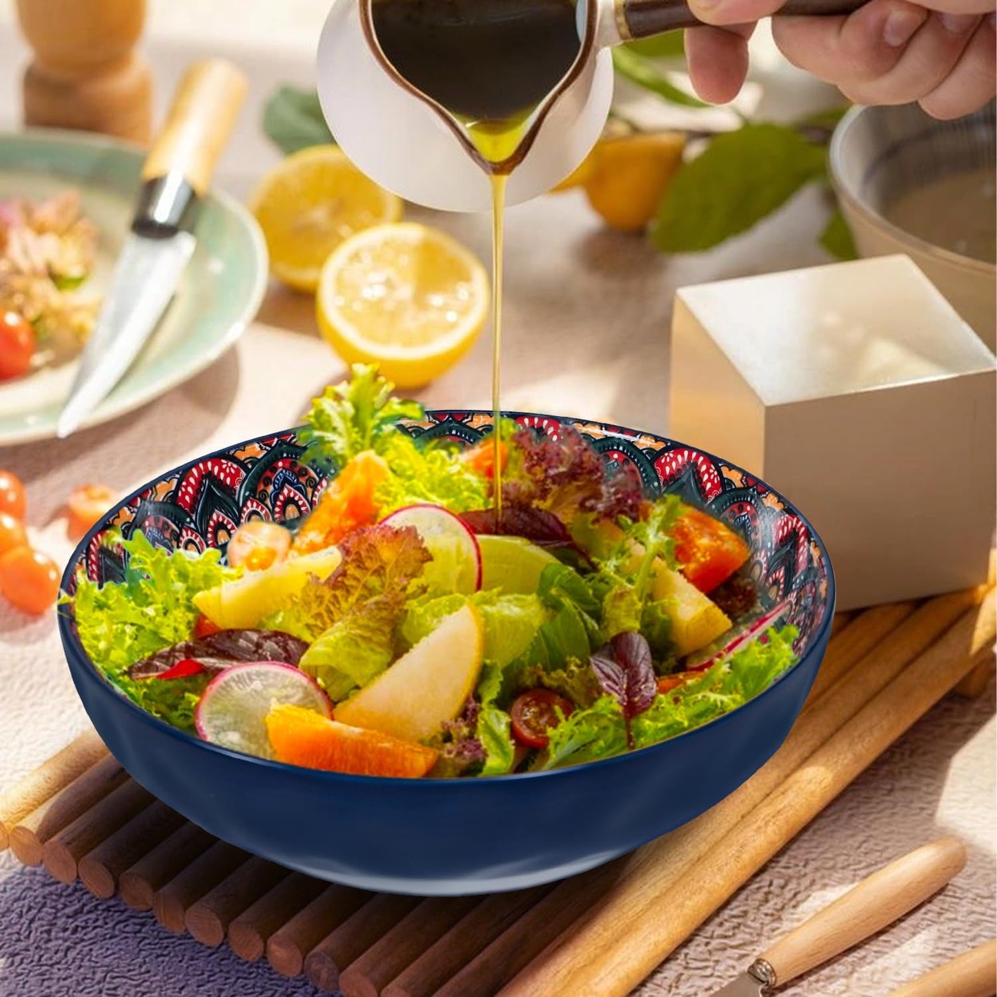 Cuencos porcelana 10pulg 75oz para ensalada frutas sopas fiesta