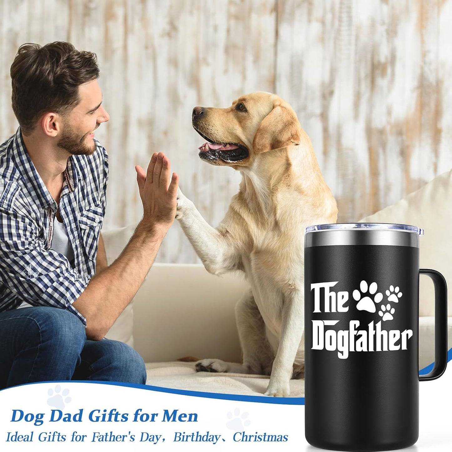 Taza café aislada 20oz para dueños de mascotas negro