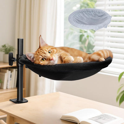 Cama escritorio gato rotación 360° ajustable gris negro