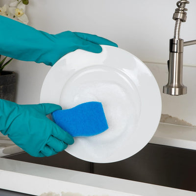 Esponja antiarañazos celulosa set 9 ergonómica platos azul