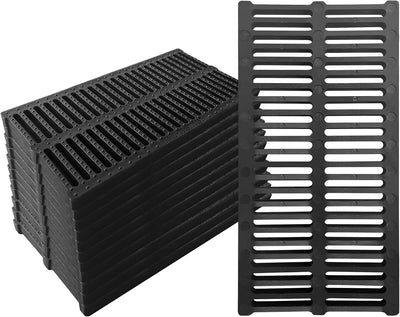 12 Rejillas Drenaje Plástico 19.7x9.8pulg Cubierta Zanja