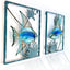 Decoración pared peces metal luces LED hadas para jardín