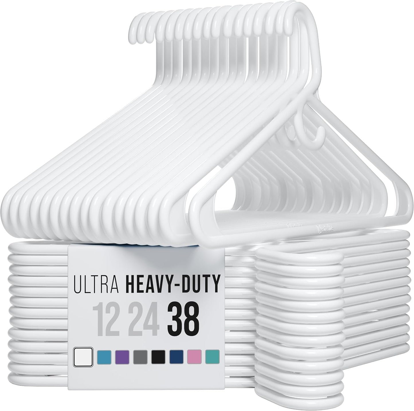 Perchas plástico resistente para abrigos trajes 38 Uds