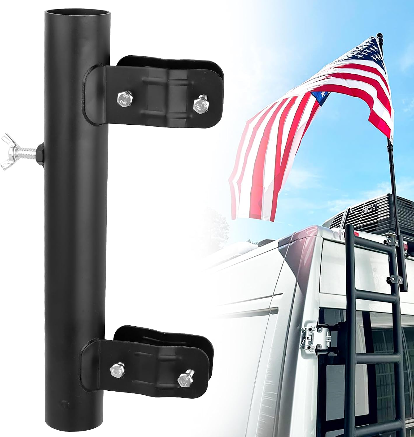 Soporte mastil bandera para caravana RV camion