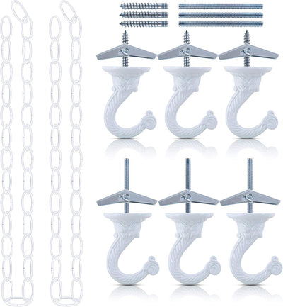 Set 6 ganchos techo con cadenas 39pulg acero