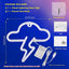 Letrero neón LED nube relámpago decoración pared