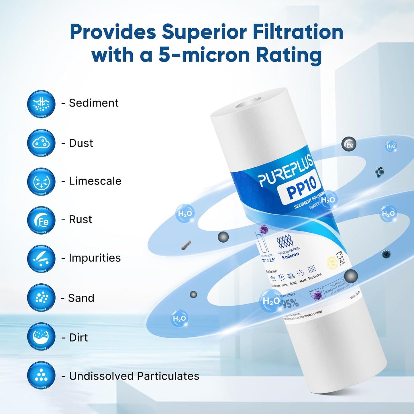 Filtro agua sedimentos 1micrón 2.5x10pulg pack 4